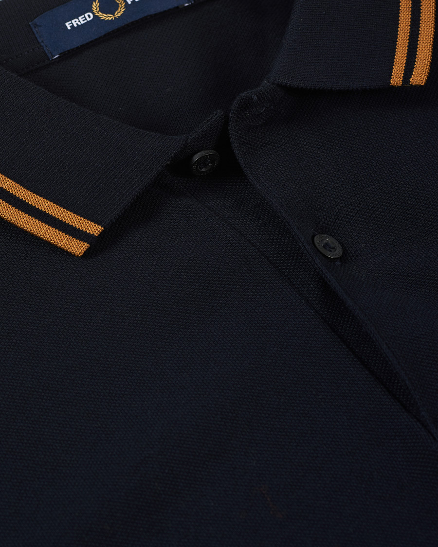 Herre | Pikéer | Fred Perry | Twin Tip Polo Navy/Dark Caramel