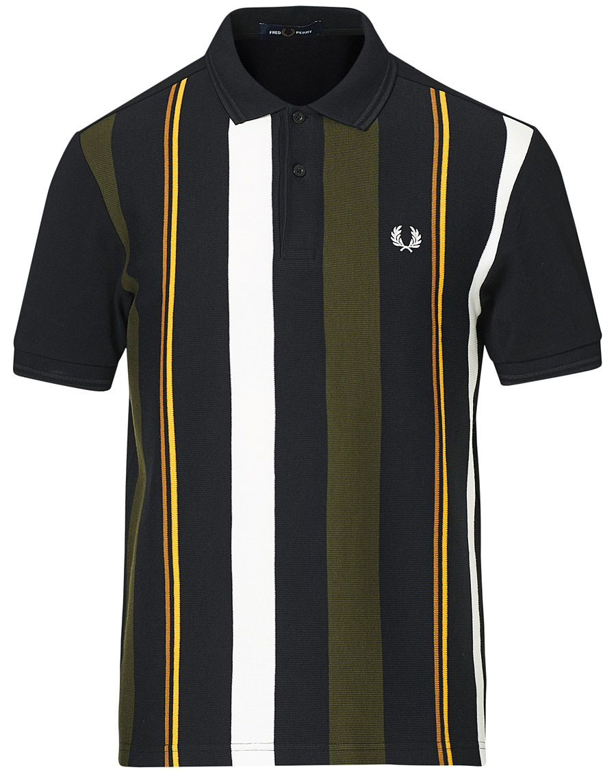 Herre | Pikéer | Fred Perry | Knitted Striped Poloshirt Black