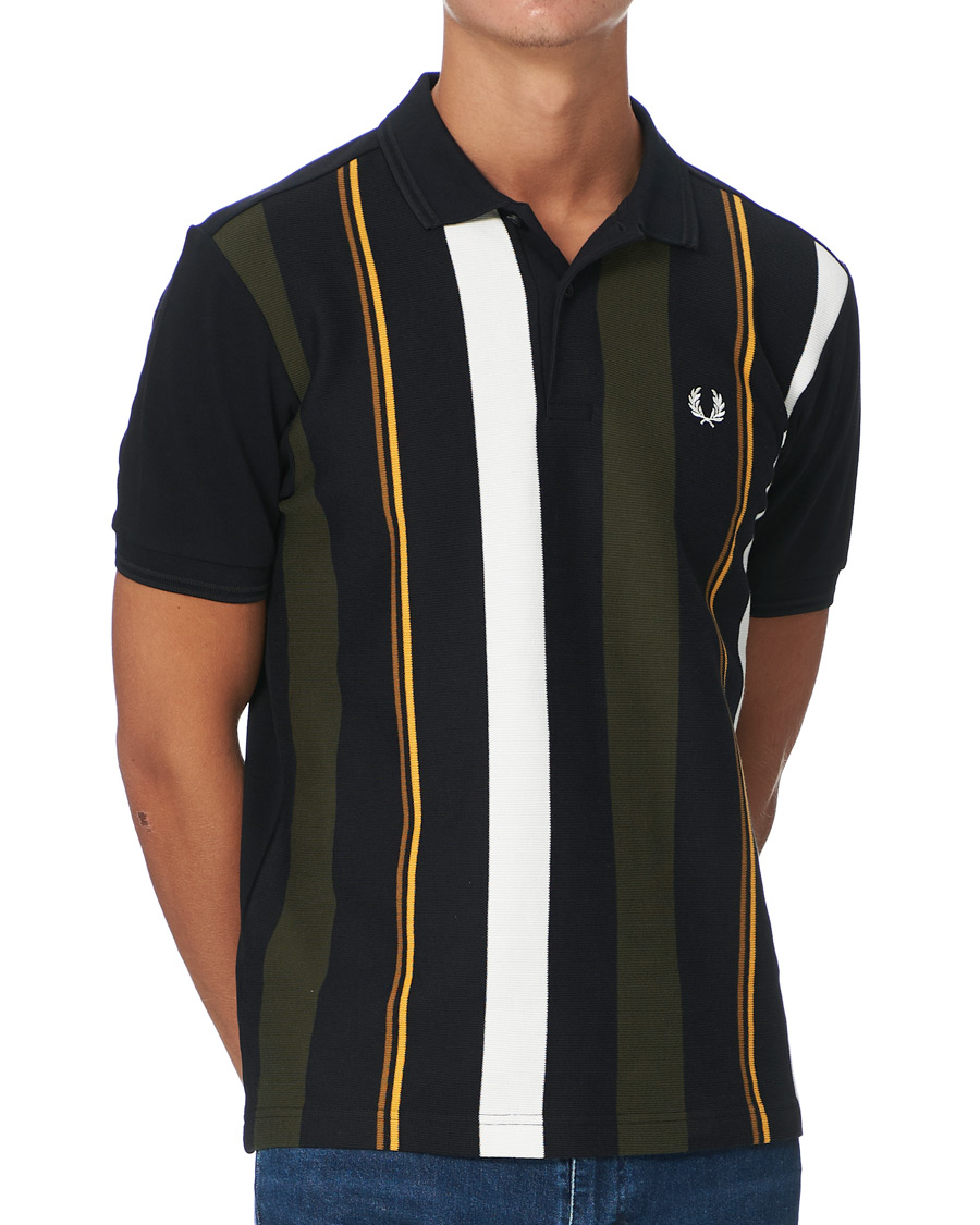 Herre | Pikéer | Fred Perry | Knitted Striped Poloshirt Black