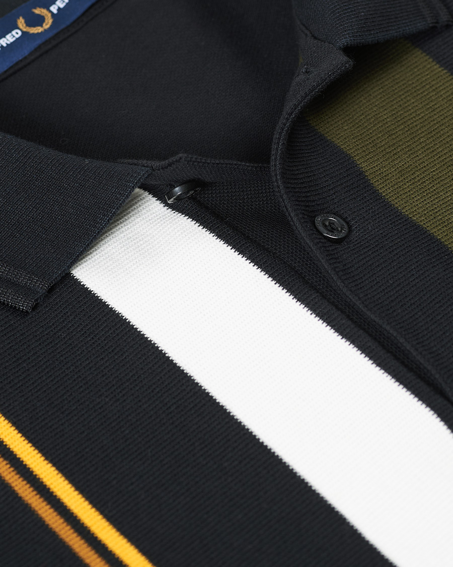Herre | Pikéer | Fred Perry | Knitted Striped Poloshirt Black