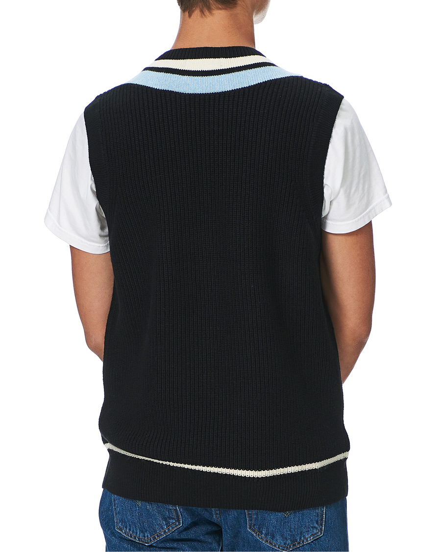 Herre | Gensere | Fred Perry | Striped Neck Knitted Vest Black