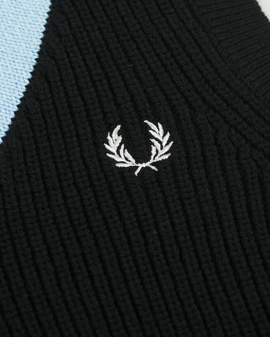 Herre | Gensere | Fred Perry | Striped Neck Knitted Vest Black