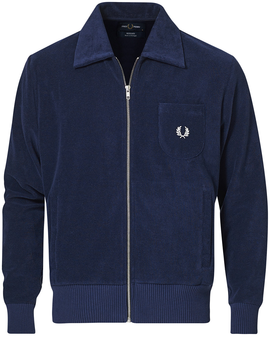 Herre | Gensere | Fred Perry | Reissues Towelling Jacket Carbon Blue