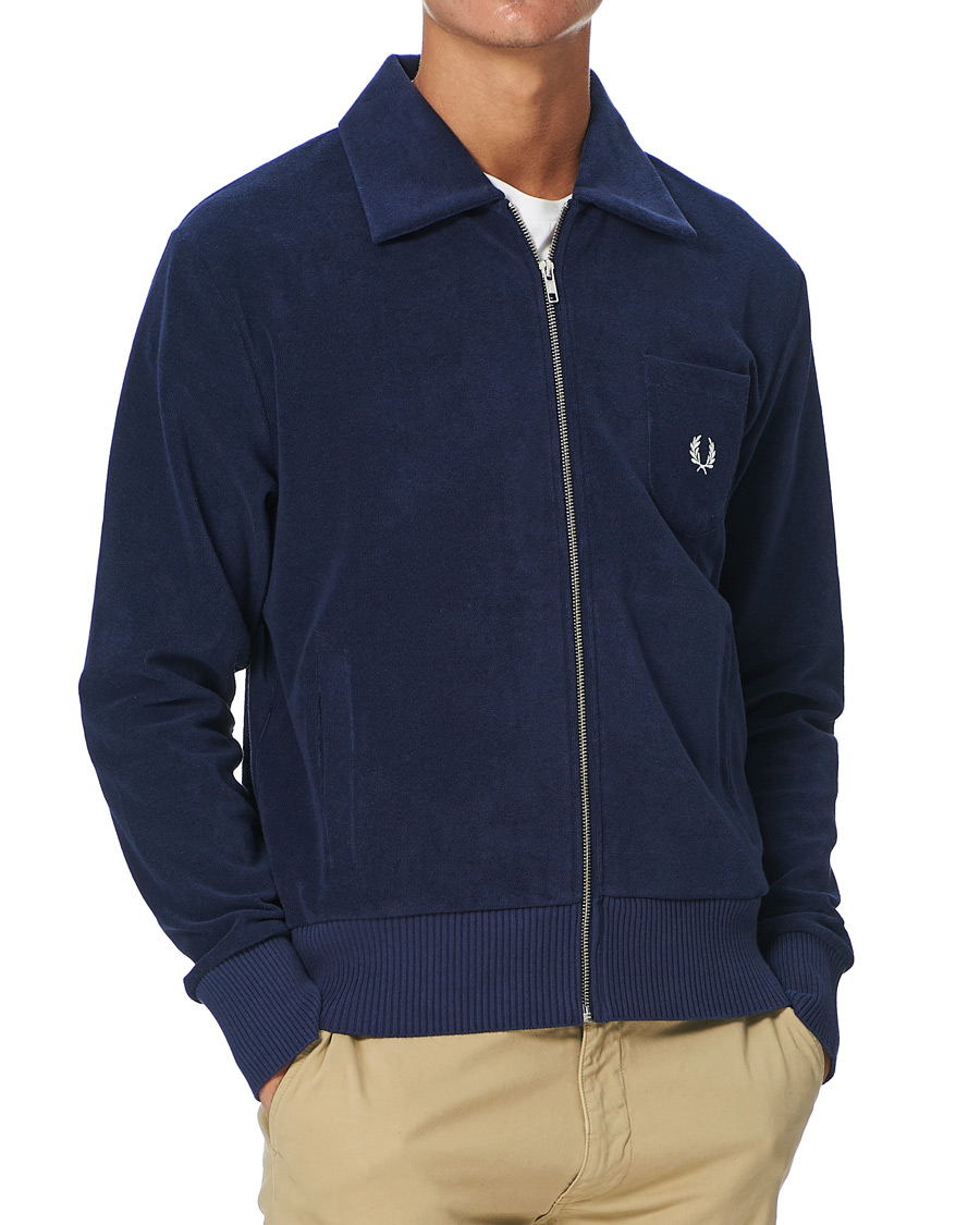 Herre | Gensere | Fred Perry | Reissues Towelling Jacket Carbon Blue