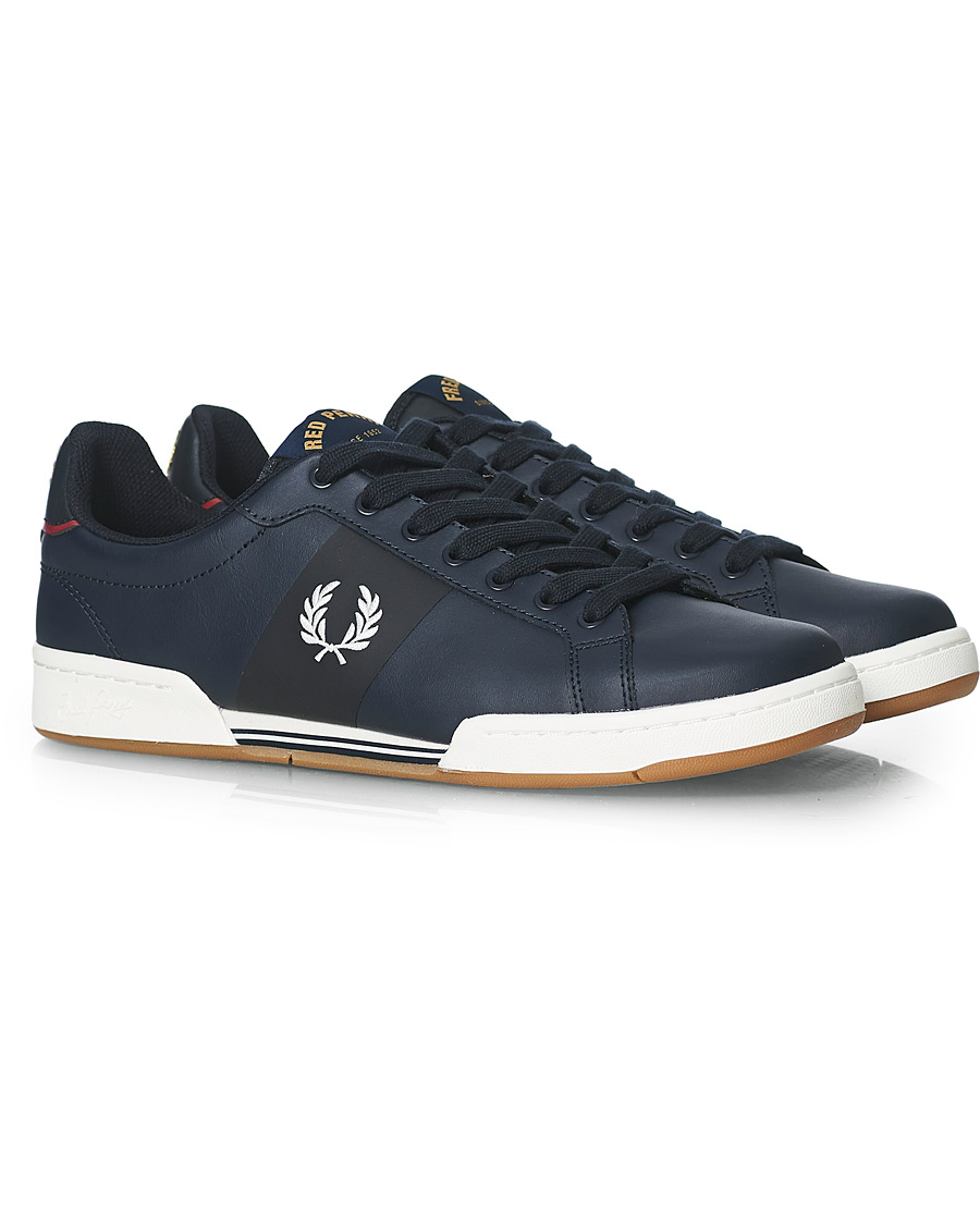 Herre | Fred Perry Bonded Leather Sneakers Navy | Fred Perry | Bonded Leather Sneakers Navy