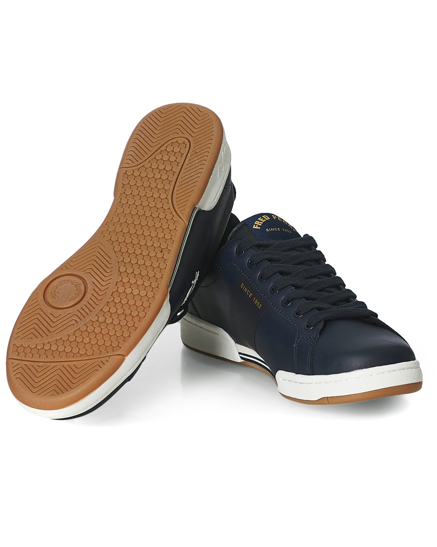 Herre | Fred Perry Bonded Leather Sneakers Navy | Fred Perry | Bonded Leather Sneakers Navy