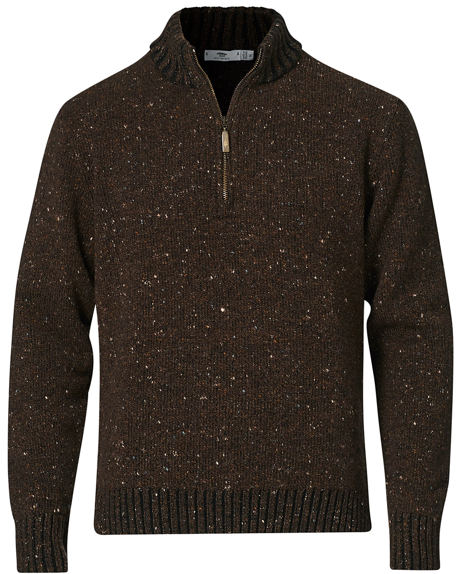 Herre | Gensere | Inis Meáin | Wool/Cashmere Half Zip Brown