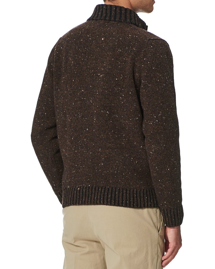 Herre | Gensere | Inis Meáin | Wool/Cashmere Half Zip Brown