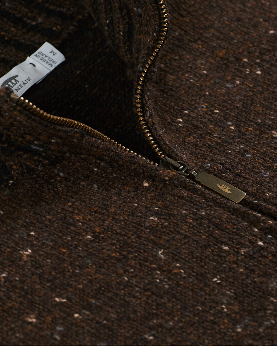 Herre | Gensere | Inis Meáin | Wool/Cashmere Half Zip Brown