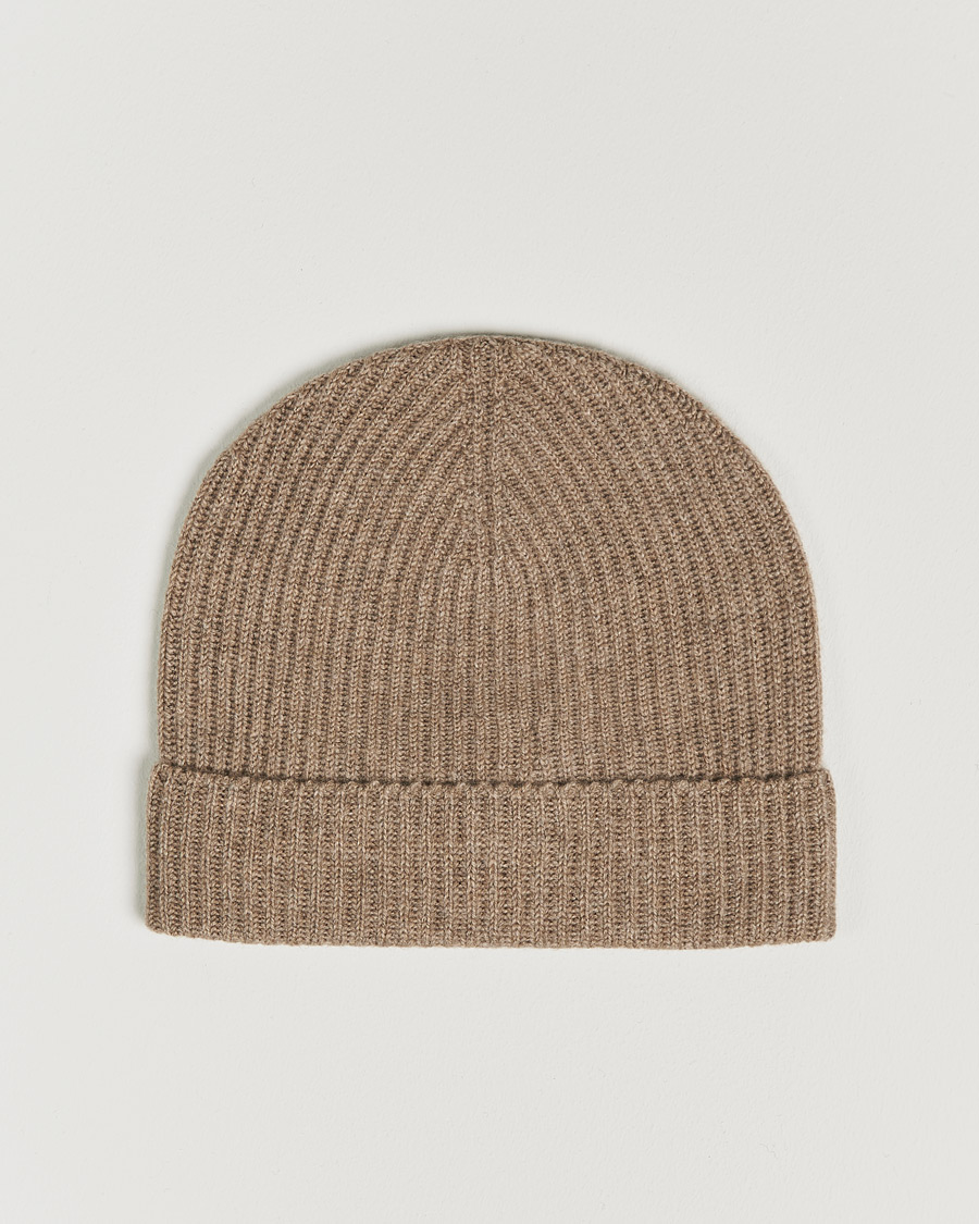 Herre | Luer | Johnstons of Elgin | Cashmere Ribbed Hat Otter