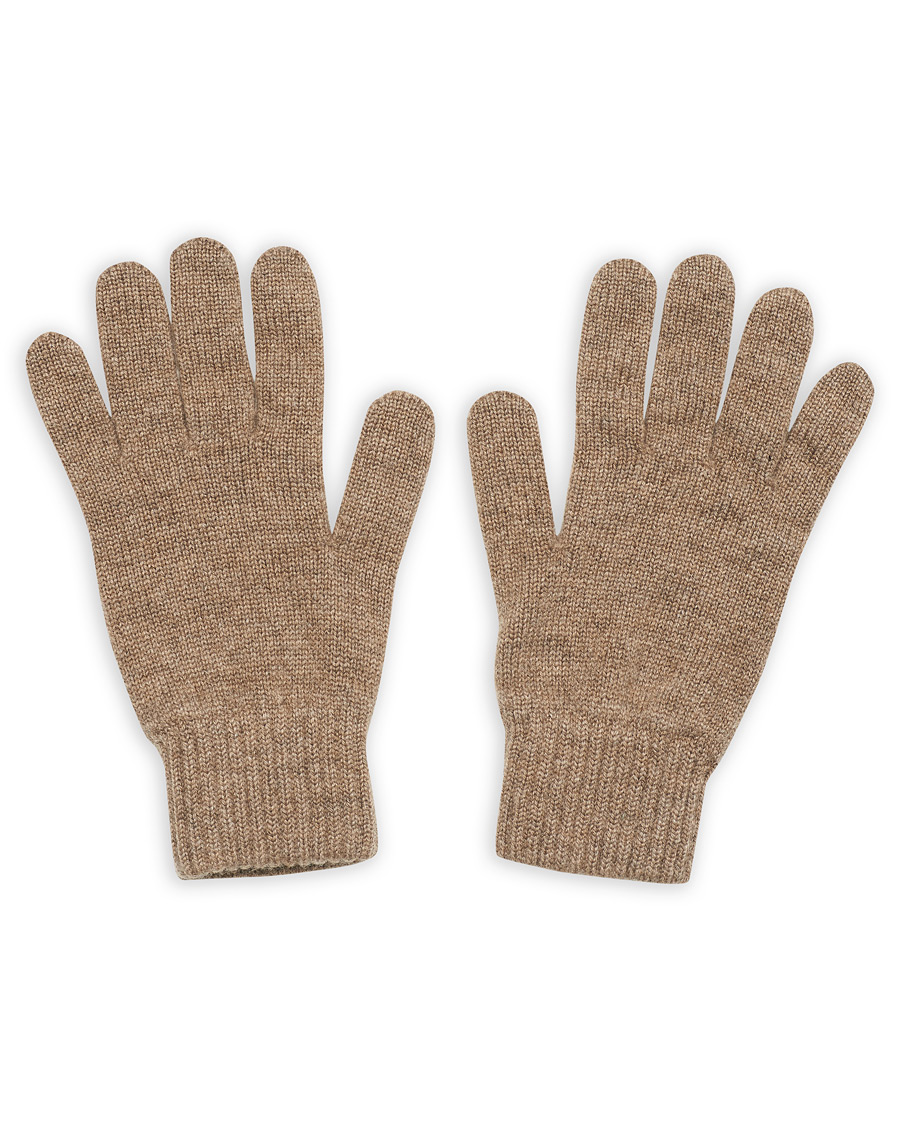 Herre | Johnstons of Elgin Knitted Cashmere Gloves Otter | Johnstons of Elgin | Knitted Cashmere Gloves Otter