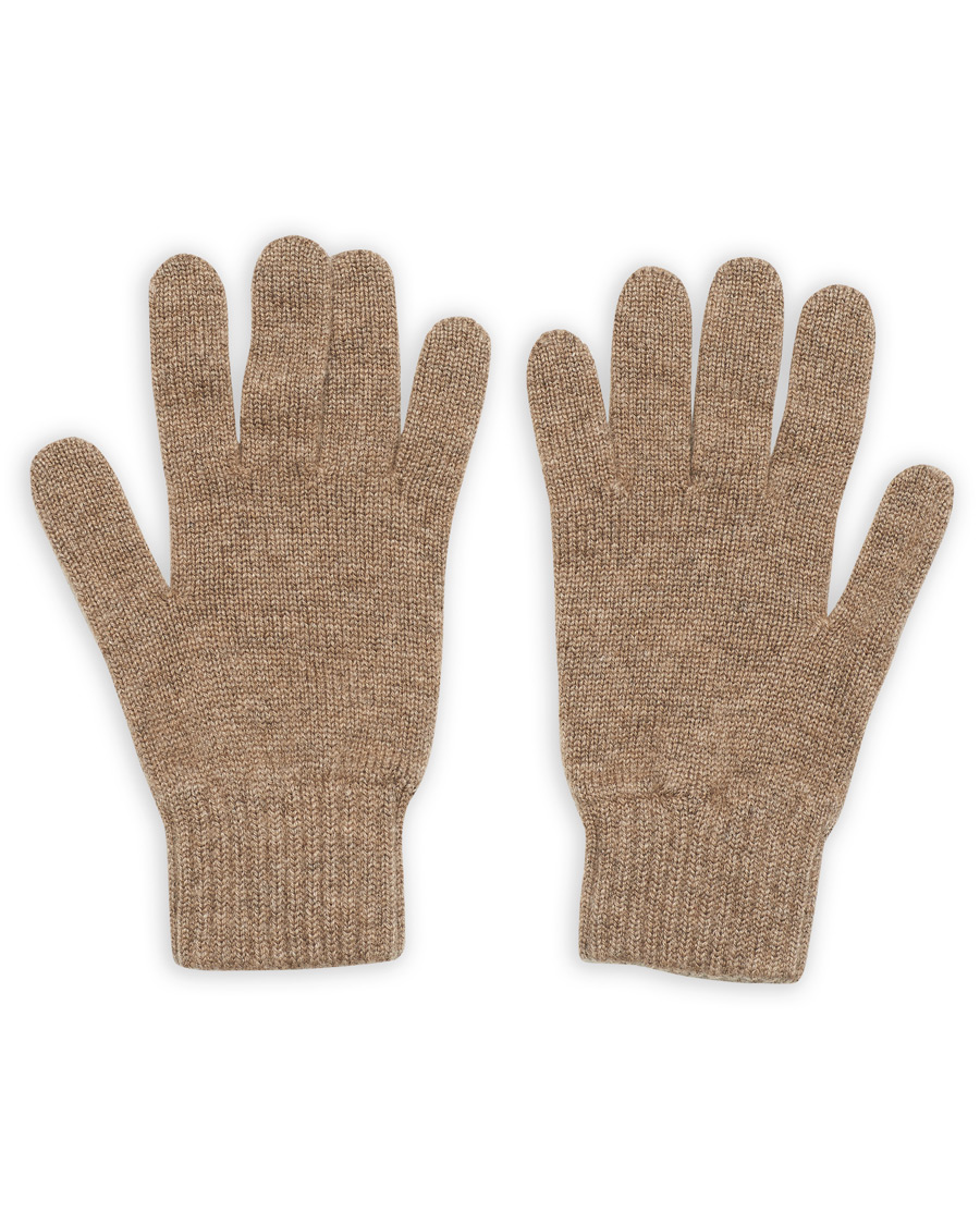 Herre | Johnstons of Elgin Knitted Cashmere Gloves Otter | Johnstons of Elgin | Knitted Cashmere Gloves Otter