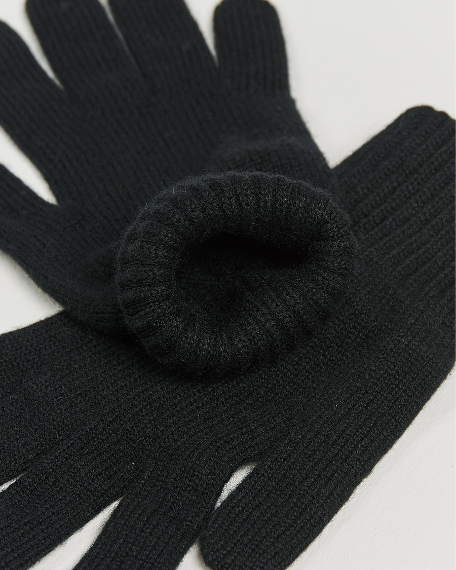 Herre | Hansker | Johnstons of Elgin | Knitted Cashmere Gloves Black