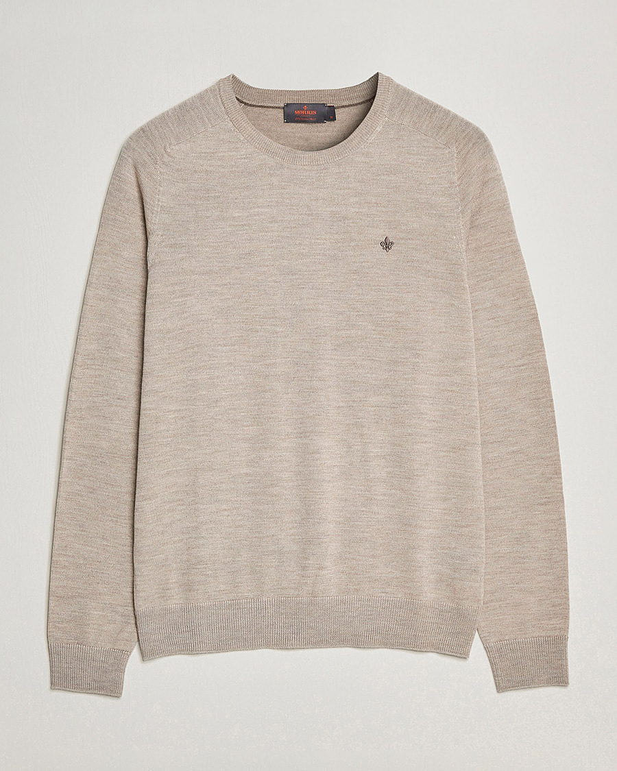 Herre | Gensere | Morris | Merino O-Neck Khaki Melange