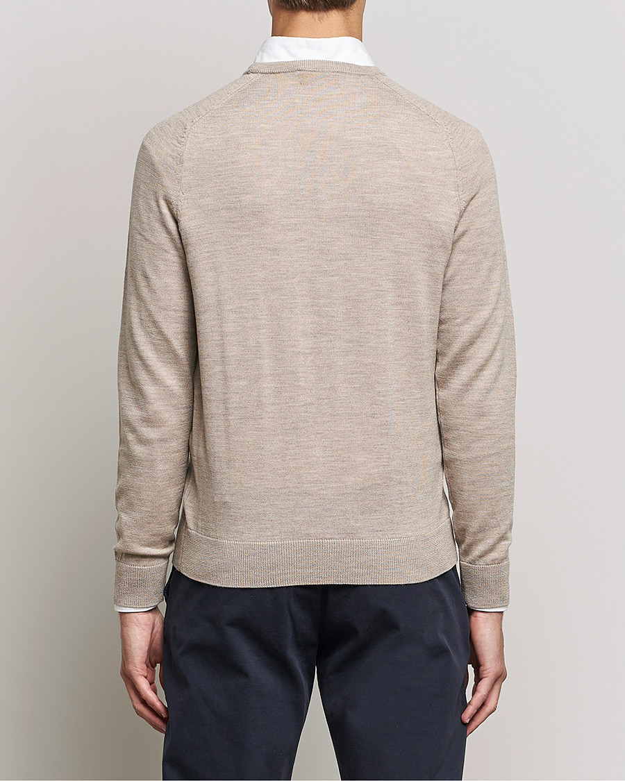 Herre | Gensere | Morris | Merino O-Neck Khaki Melange