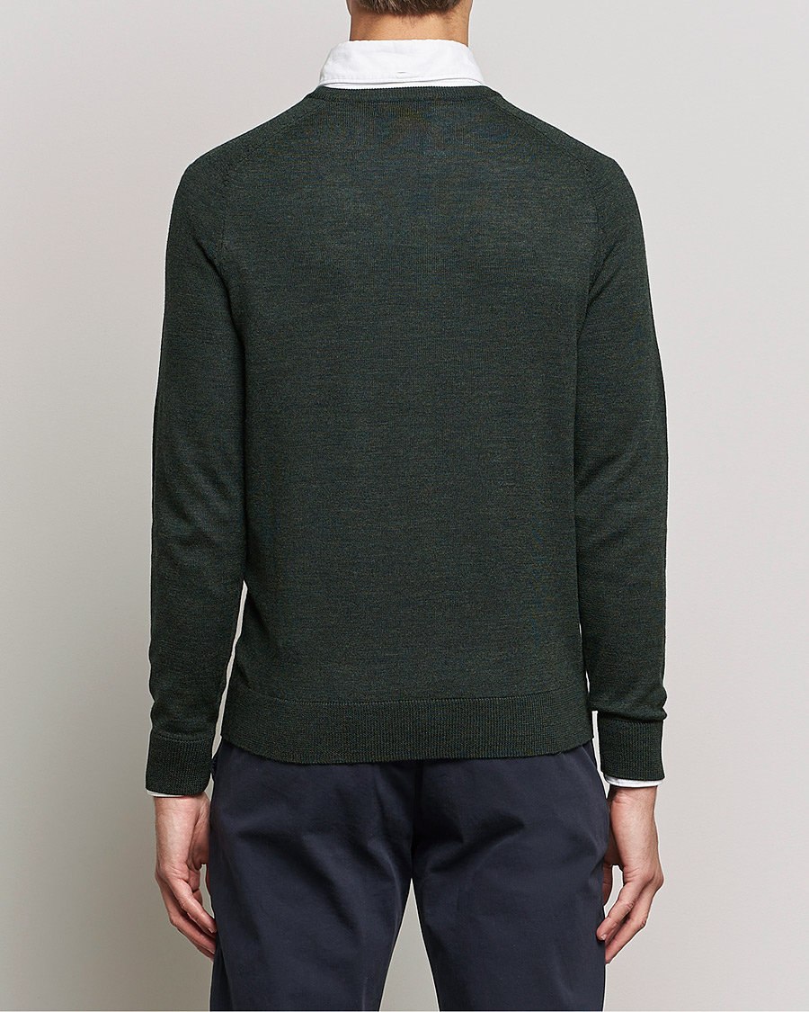 Herre | Gensere | Morris | Merino O-neck Olive Melange