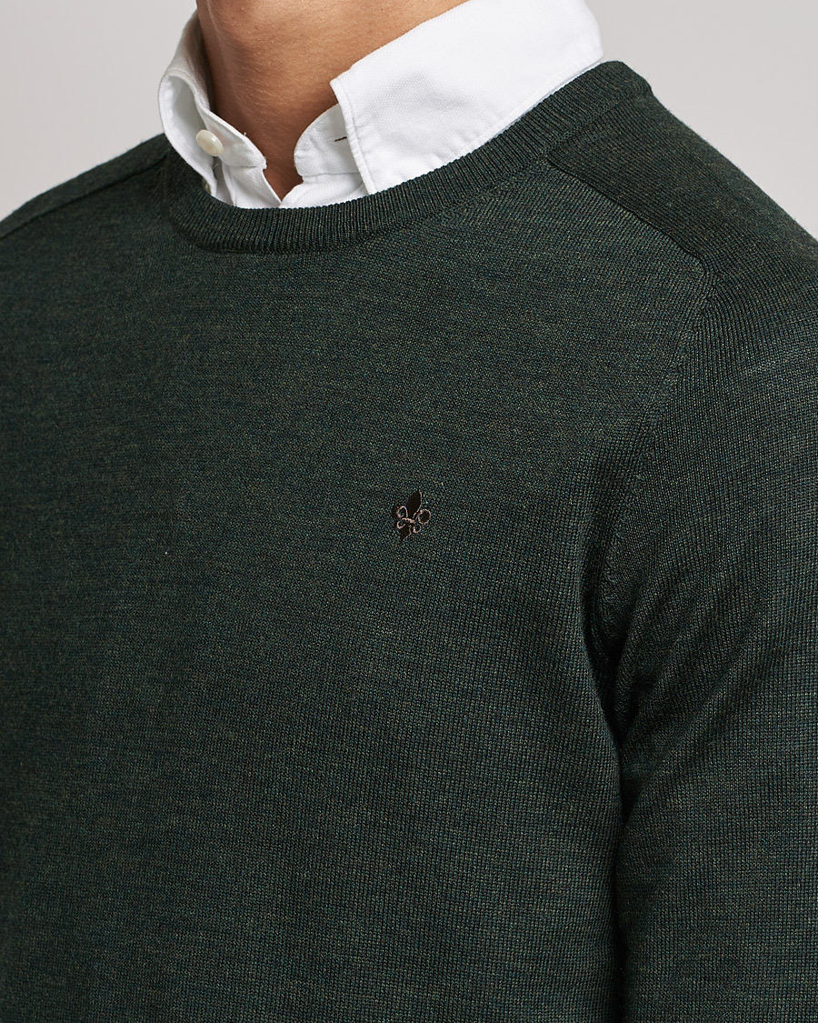 Herre | Gensere | Morris | Merino O-neck Olive Melange