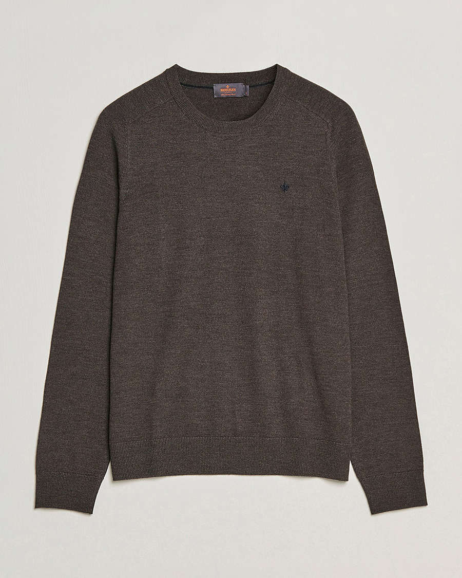 Herre | Gensere | Morris | Merino O-neck Brown Melange