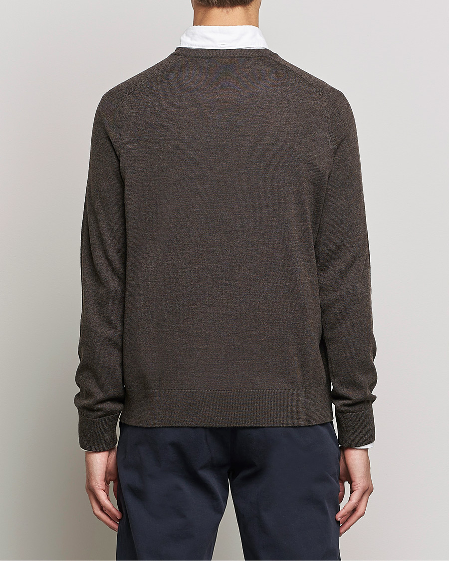 Herre | Gensere | Morris | Merino O-neck Brown Melange