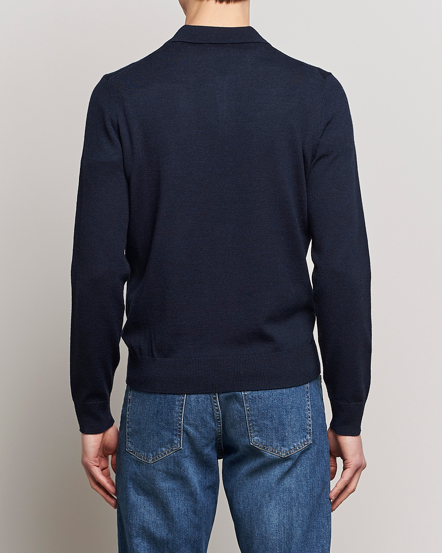 Herre | Gensere | Morris | Merino Polo Knit Navy