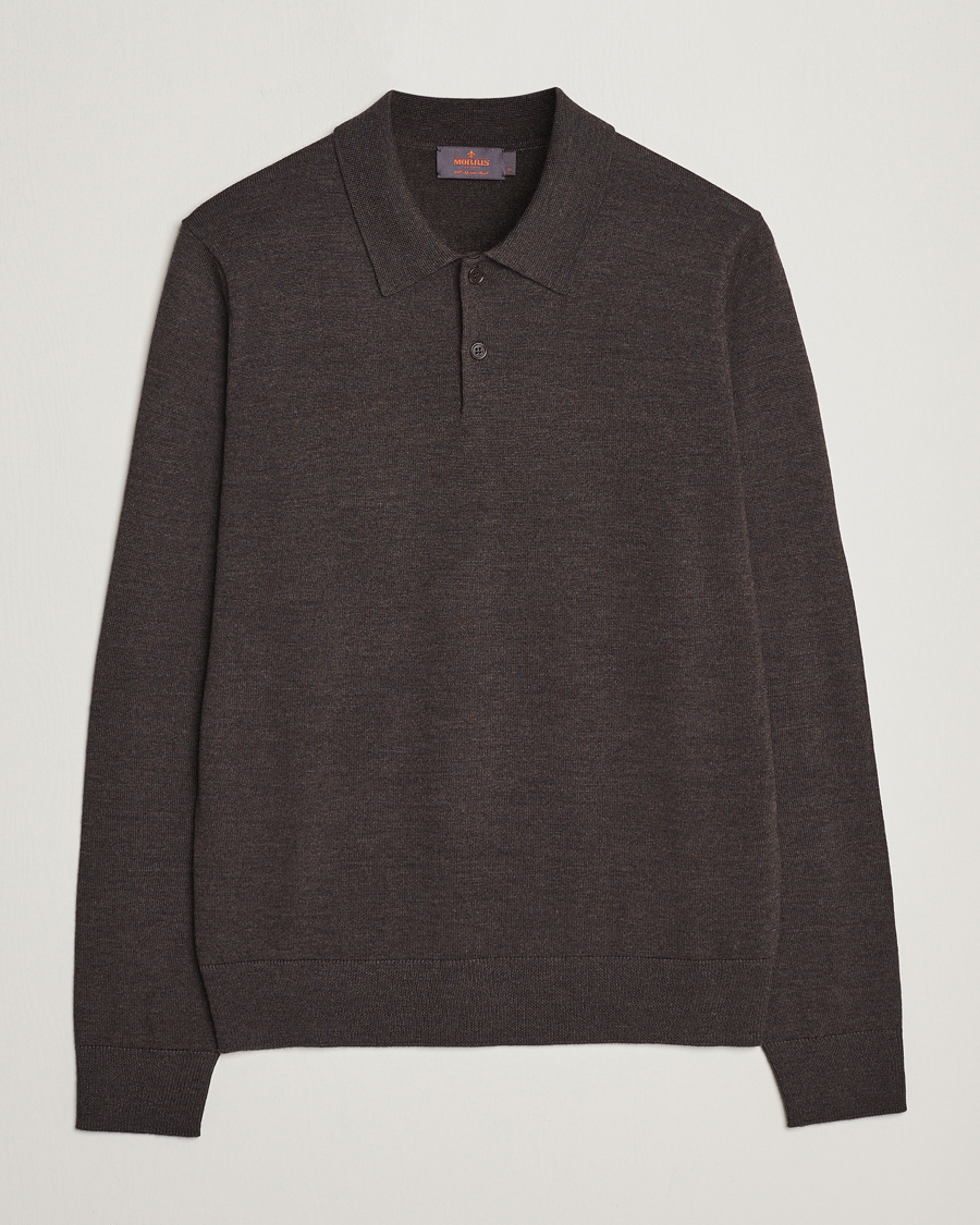 Herre | Gensere | Morris | Merino Polo Knit Brown