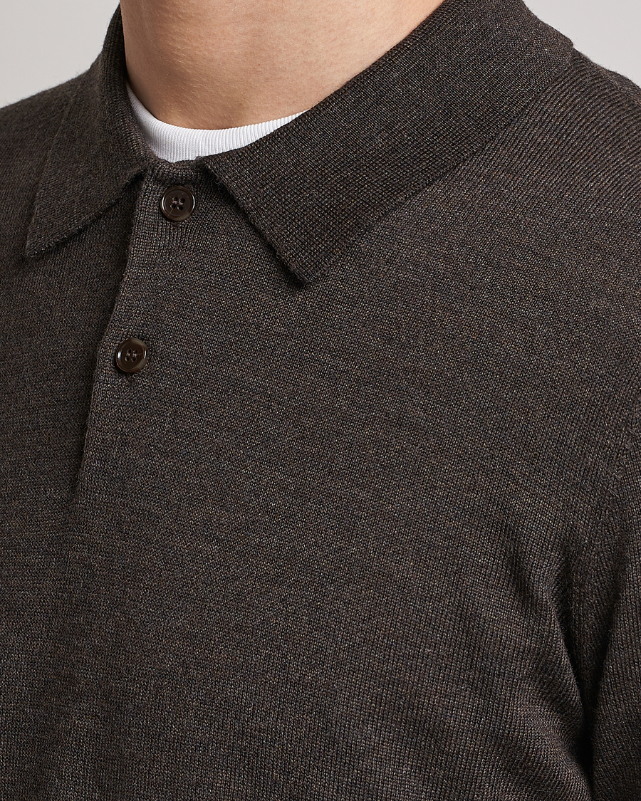 Herre | Gensere | Morris | Merino Polo Knit Brown