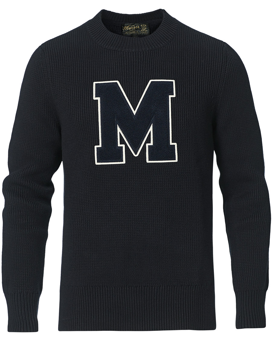 Herre | Gensere | Morris | Bradley Knitted Logo O-Neck Navy