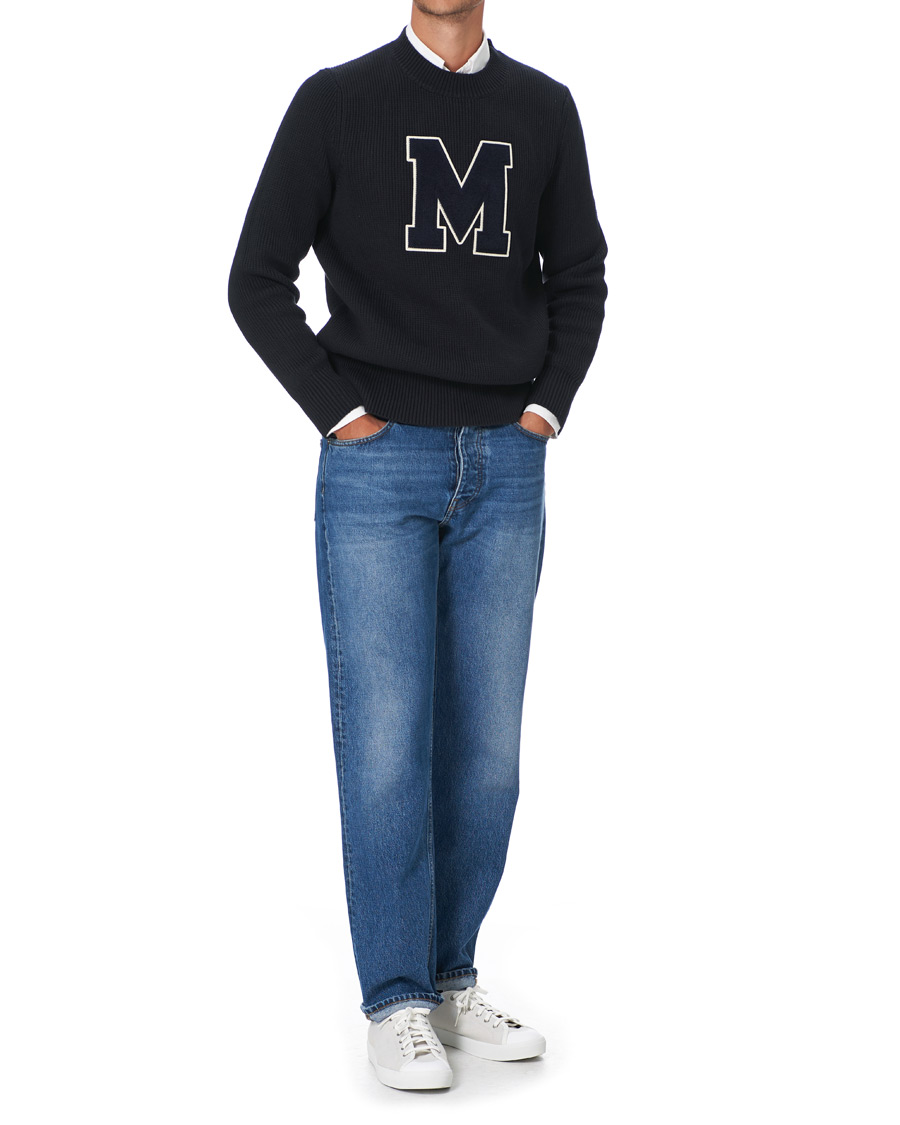 Herre | Gensere | Morris | Bradley Knitted Logo O-Neck Navy