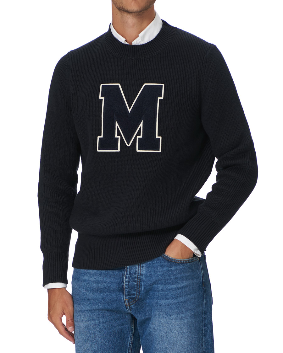 Herre | Gensere | Morris | Bradley Knitted Logo O-Neck Navy