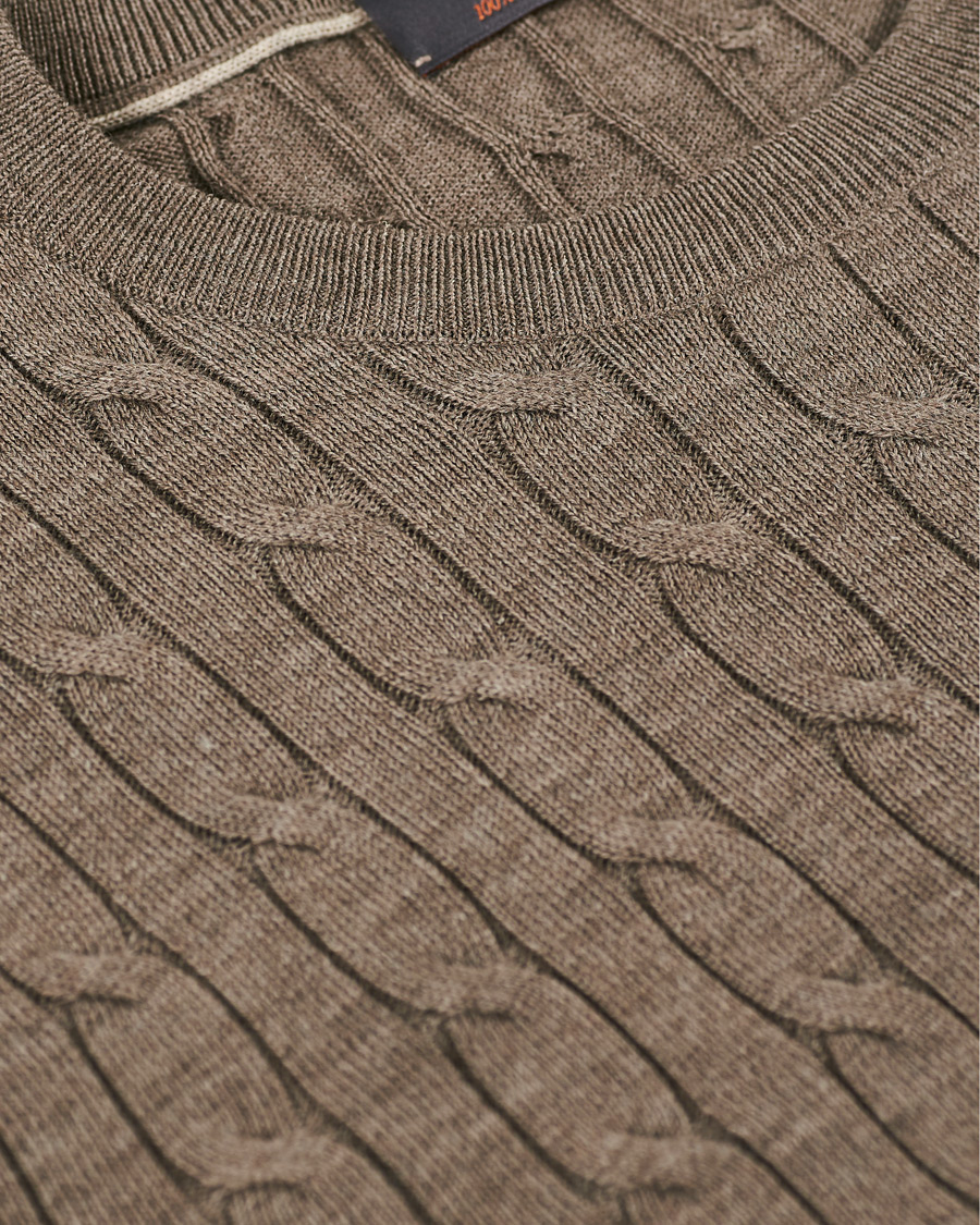 Herre | Gensere | Morris | Merino Cable O-Neck Light Brown