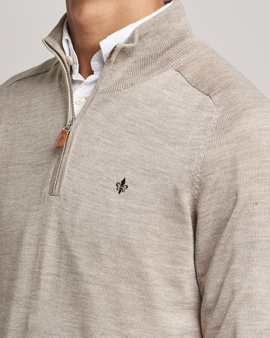 Herre | Gensere | Morris | John Merino Half Zip Khaki