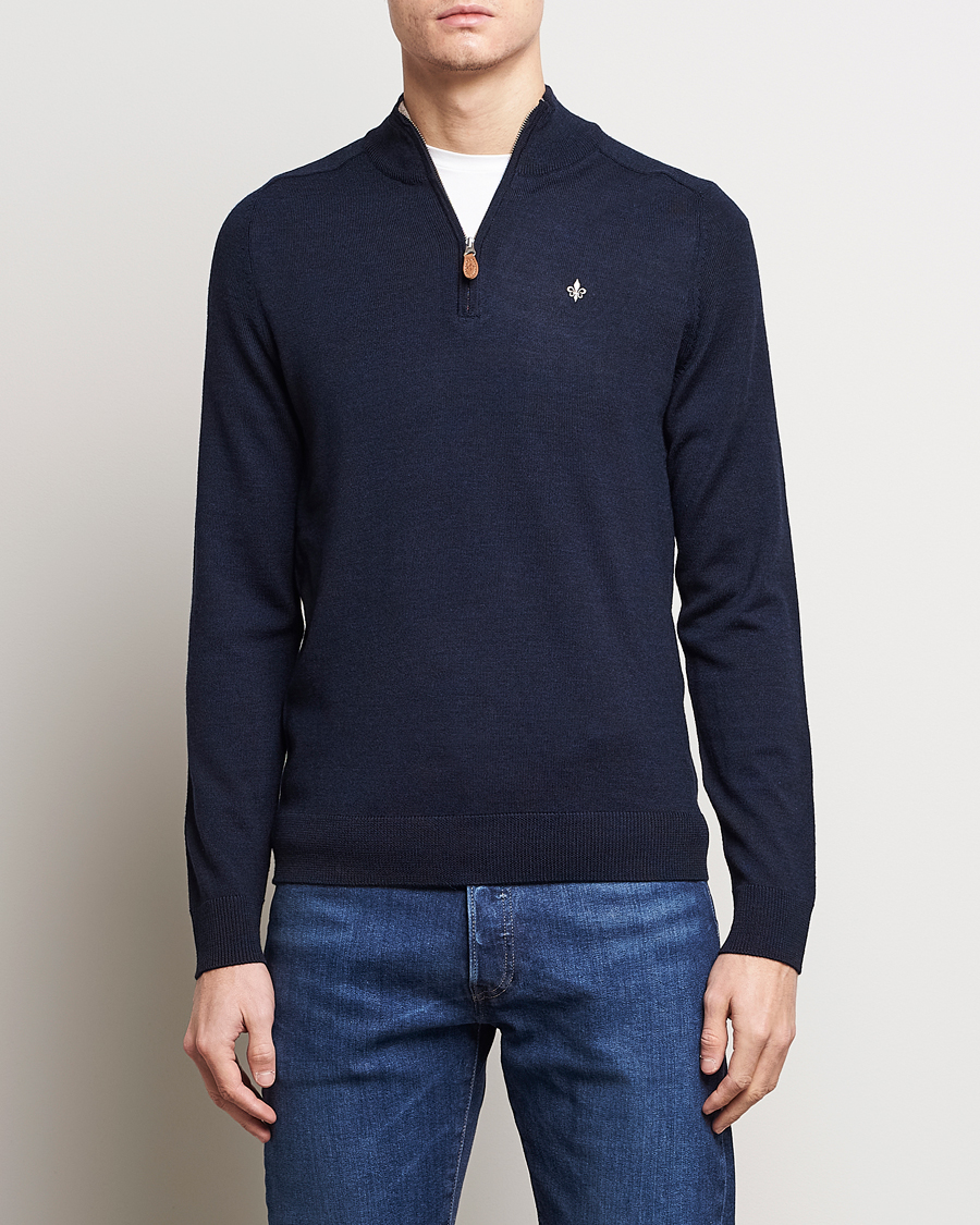 Herre | Half-zip | Morris | John Merino Half Zip Navy