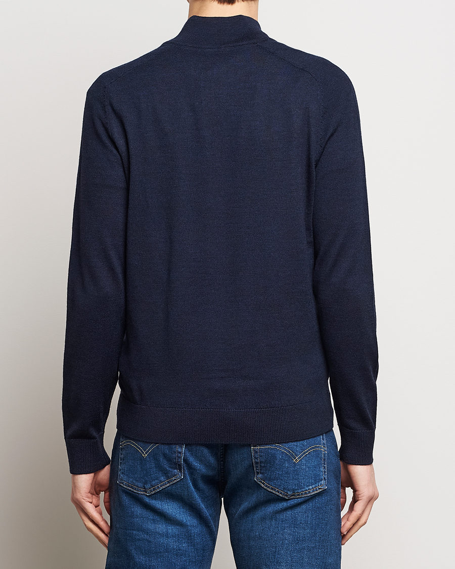 Herre | Gensere | Morris | John Merino Half Zip Navy