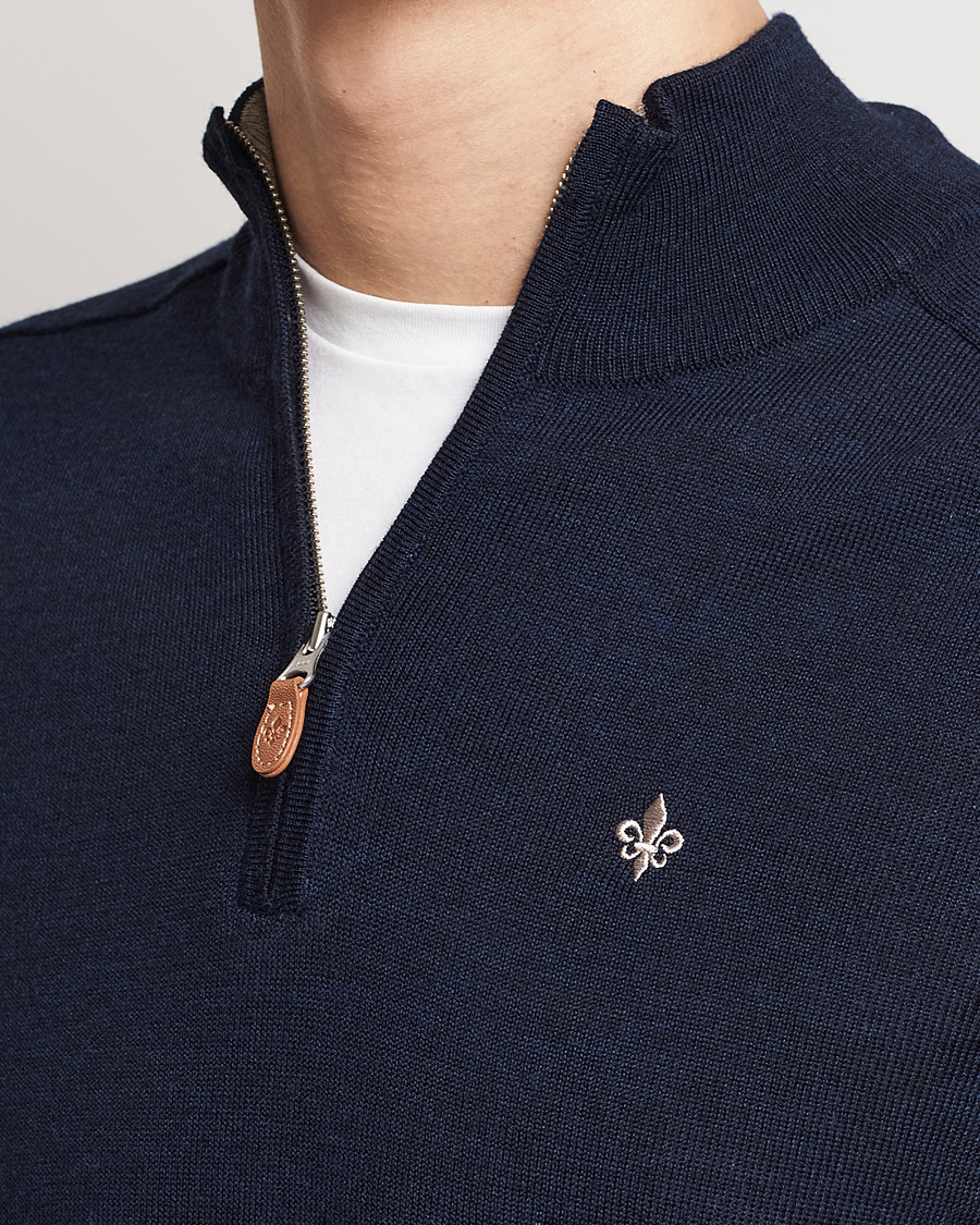Herre | Gensere | Morris | John Merino Half Zip Navy
