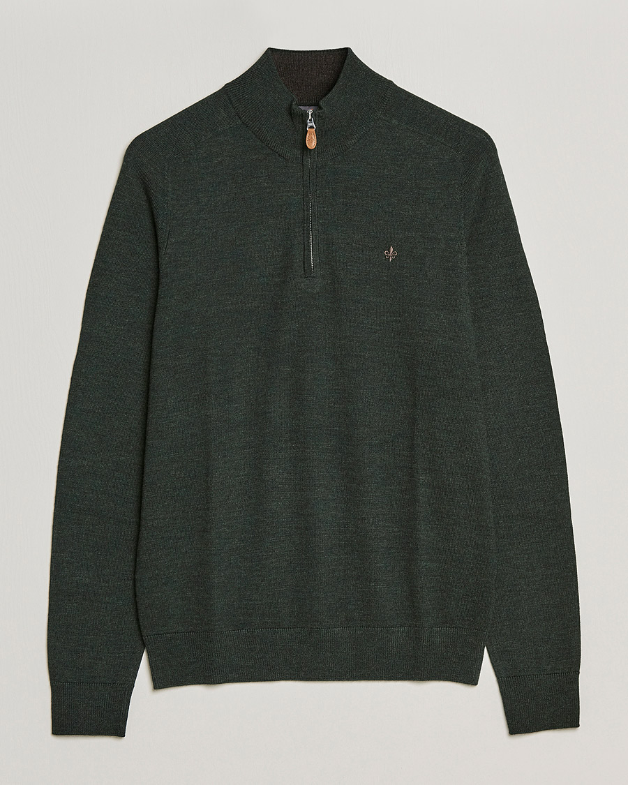 Herre | Gensere | Morris | John Merino Half Zip Olive