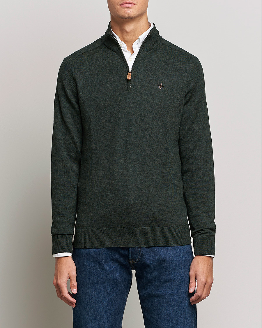 Herr | Kläder | Morris | John Merino Half Zip Olive