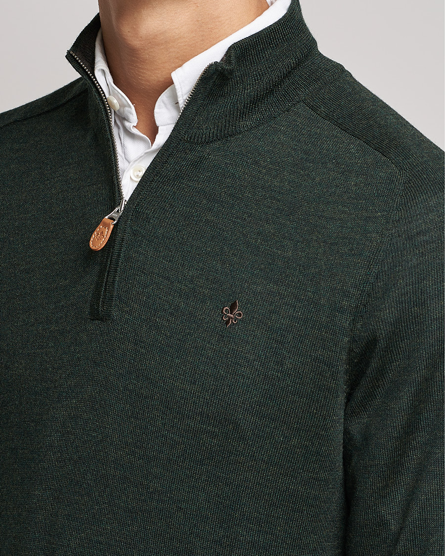 Herre | Gensere | Morris | John Merino Half Zip Olive