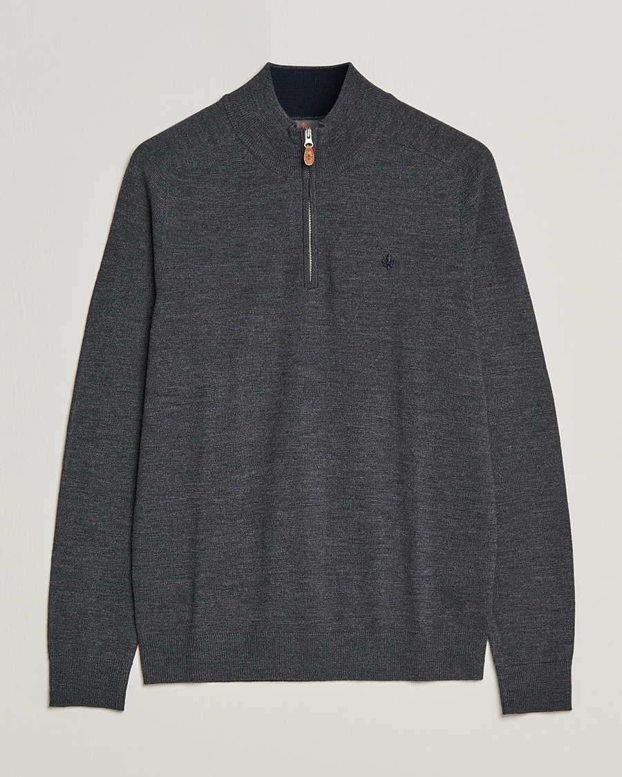 Herre | Gensere | Morris | John Merino Half Zip Dark Grey