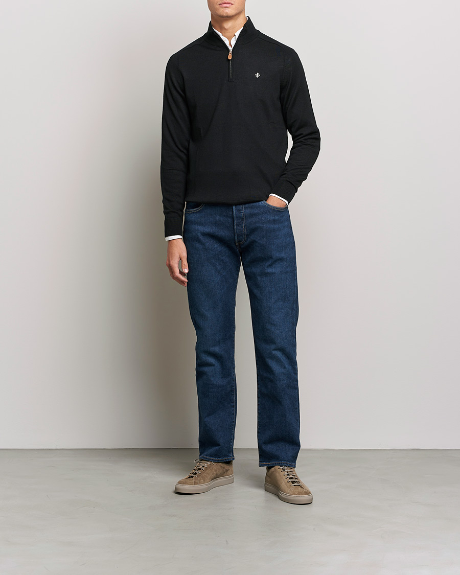 Herre | Gensere | Morris | John Merino Half Zip Black