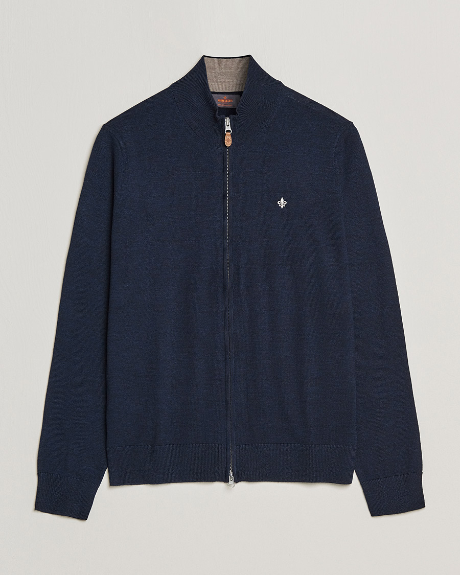 Herre | Gensere | Morris | Merino Zip Cardigan Navy