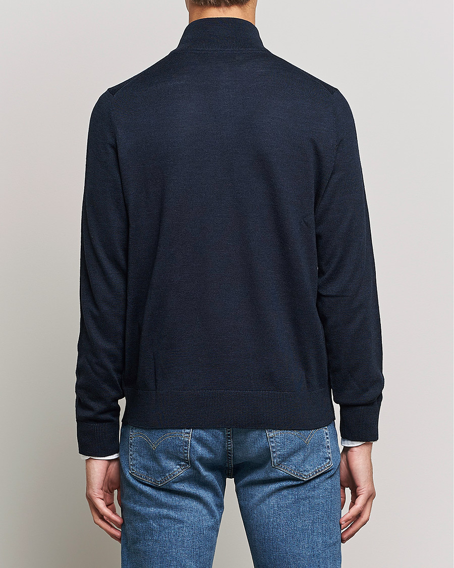 Herre | Gensere | Morris | Merino Zip Cardigan Navy