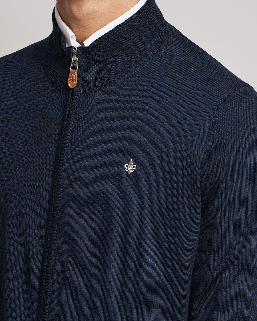Herre | Gensere | Morris | Merino Zip Cardigan Navy