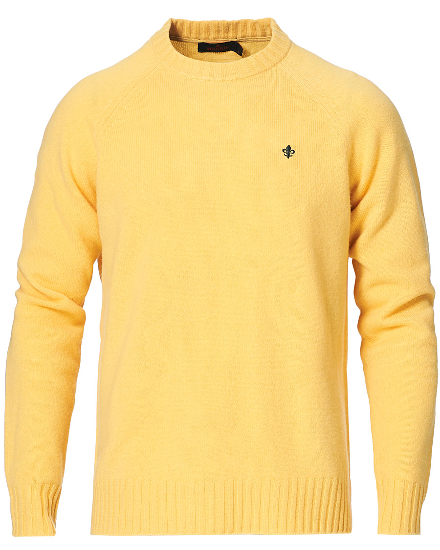 Herre | Gensere | Morris | Lambswool Knitted Crew Neck Yellow