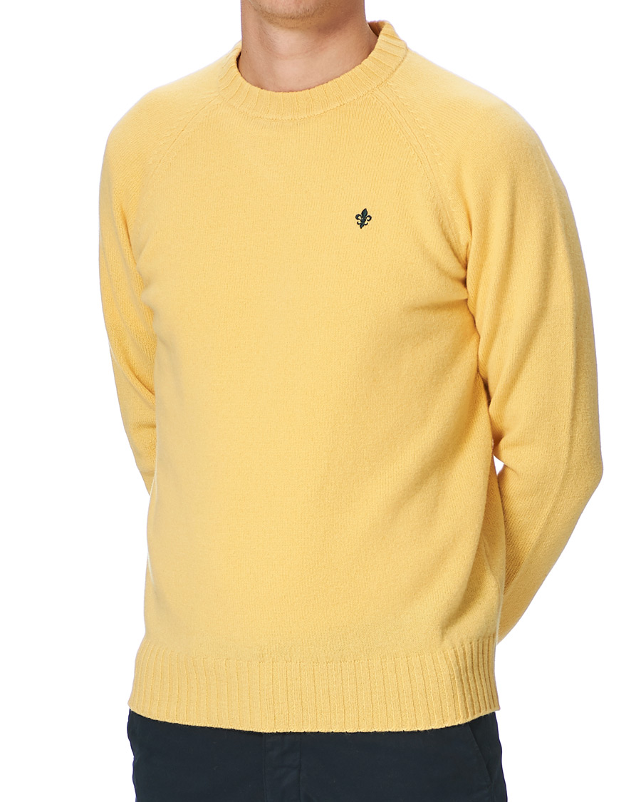 Herre | Gensere | Morris | Lambswool Knitted Crew Neck Yellow