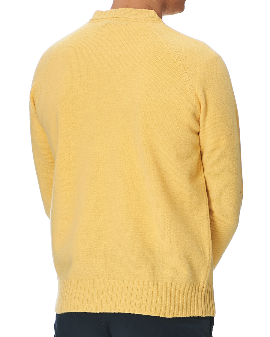 Herre | Gensere | Morris | Lambswool Knitted Crew Neck Yellow