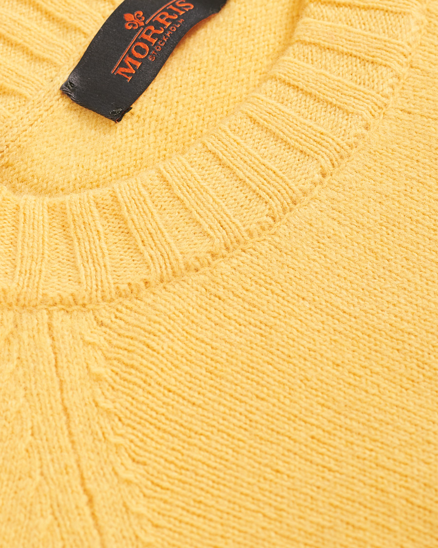 Herre | Gensere | Morris | Lambswool Knitted Crew Neck Yellow