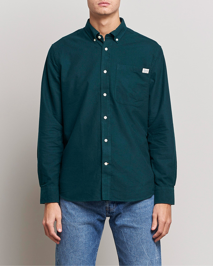 Herre | Casual | Morris | Original Brushed Oxford Shirt Green