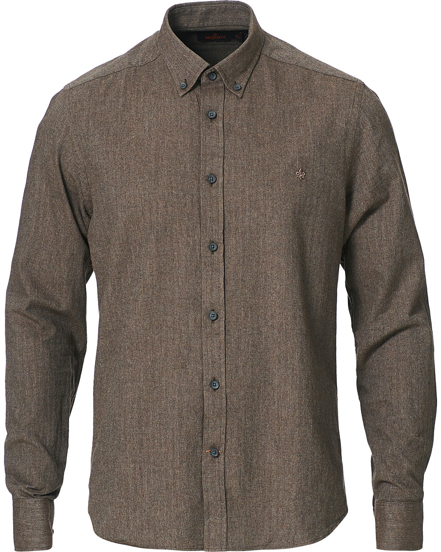 Herre | Skjorter | Morris | Watts Flannel Button Down Shirt Brown