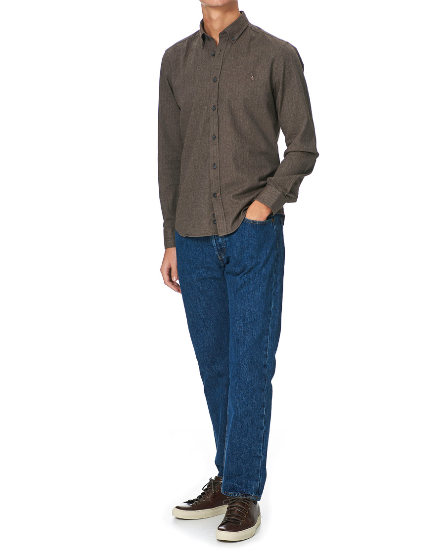 Herre | Skjorter | Morris | Watts Flannel Button Down Shirt Brown