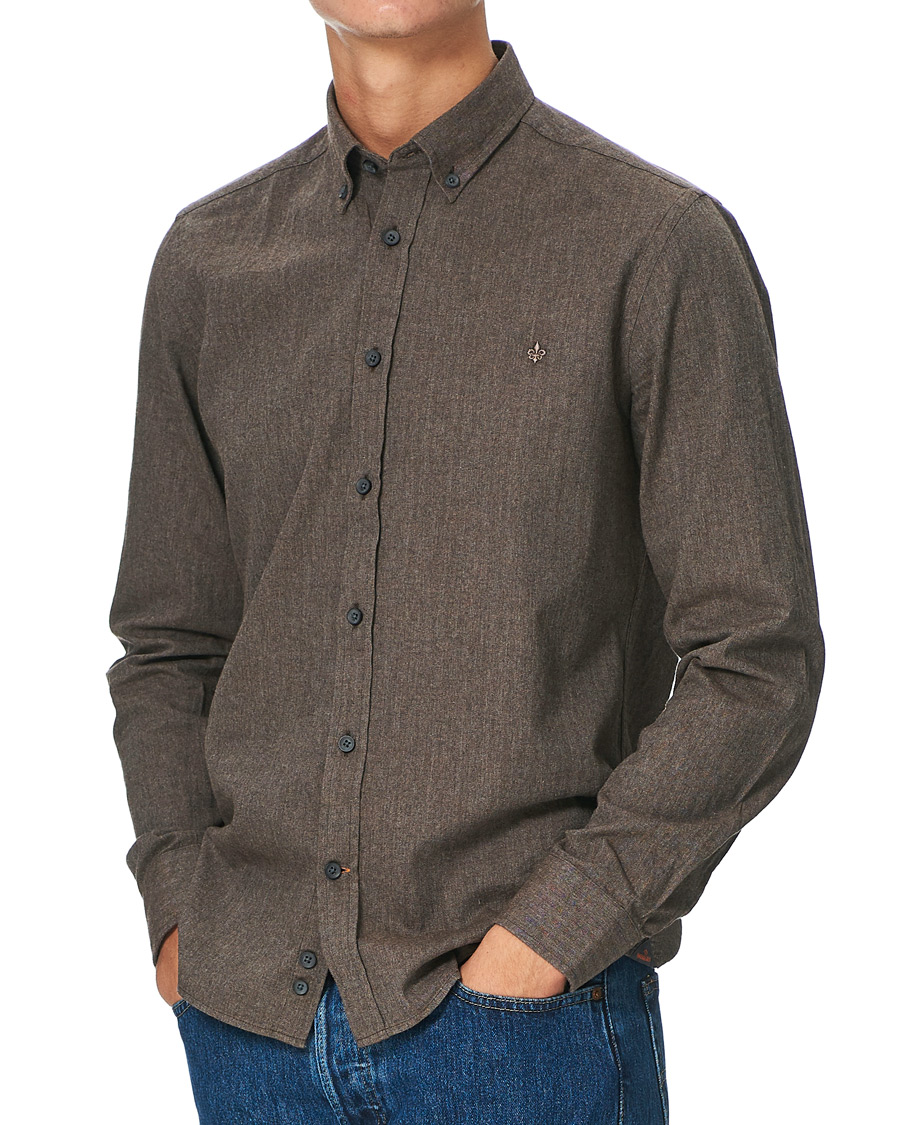 Herre | Skjorter | Morris | Watts Flannel Button Down Shirt Brown
